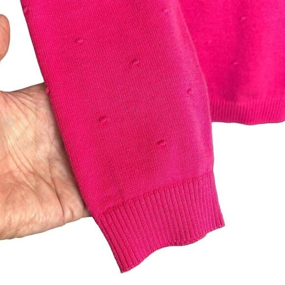 Talbots Women's Sweater, Size M, Pink Rose Bud Barbiecore, Barbie Fan #1289 - Picture 8 of 11